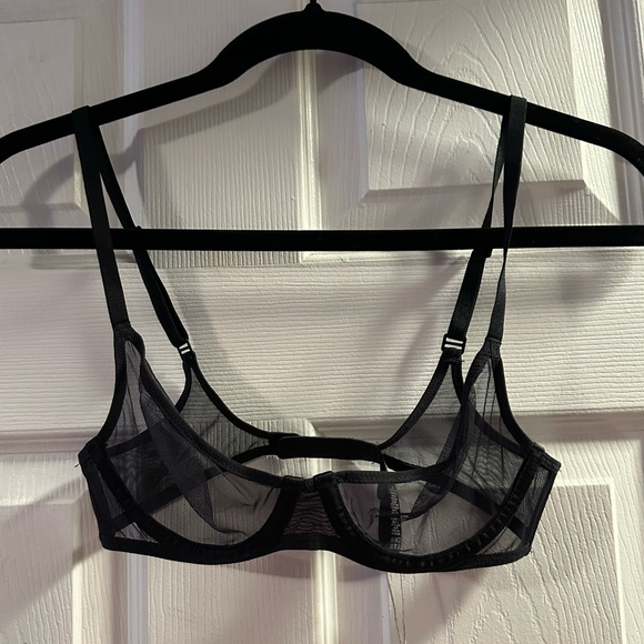 NWT Skims ultra fine mesh underwire scoop bra black onyx 32A - Picture 6 of 9